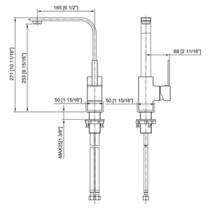 Watermark <strong>square</strong> Black Kitchen Faucet DR Brass Sink <strong>Tap</strong> - Product Image 4