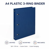 Carpeta de Anillas A4, Carpeta de Archivo de Plástico PP Resistente con Bolsillo Interior, Gran Capacidad, Personalizable, para Oficina, Escuela, Negocios