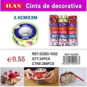 Nastro decorativo Ilan 2,5 cm x 3 m con motivo colorato per confezioni regalo e lavori artigianali - Product Image 3