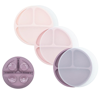 Plaques de bébé en silicone de conception divisée incassable 100% plaques d'aspiration en silicone avec couvercles pour bébés et tout-petits