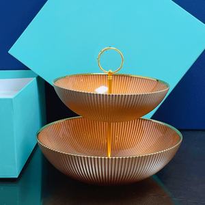 Plato de Frutas de Vidrio Glaseado Naranja de Doble Capa, Estilo Europeo, con Separadores, Apto para Lavavajillas, Hermoso y Práctico para Fiestas - Product Image 3