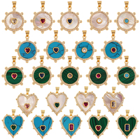 Pendentif à breloque en forme de coeur rond à la mode en nacre naturelle Agate Malachite, bijoux pour collier accessoires approvisionnement L55