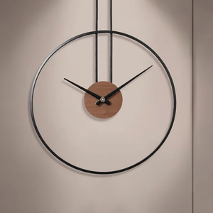 Horloge murale moderne Art déco à affichage analogique à face unique en fer à motifs scéniques pour la décoration intérieure, les mariages et le motif à quartz - Product Image 1