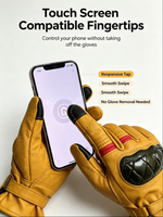 Gants de moto en cuir pour homme style rétro, ignifuges, protection UV, imperméables, respirants, fermeture à boucle pour le cyclisme
