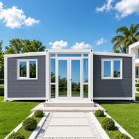 Maison conteneur de luxe extensible 20 pieds 40 pieds, préfabriquée et modulaire, avec 2 chambres et salle de bain, pour habitation ou villa