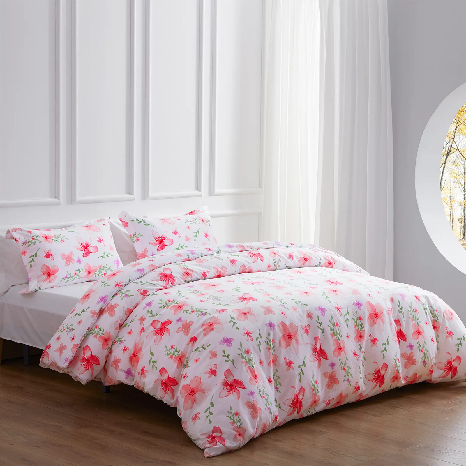 Yuchun BSCI Manufacturer Supply Bedding Set Bedroom Quilt Cover Fashion Printed Floral Duvet Cover Set