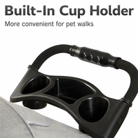Poussette pour animaux de compagnie OEM à 3 roues, pliage rapide, roue avant pivotante, frein arrière, tapis en polaire, porte-gobelet, plateau, poussette pour chien et chat