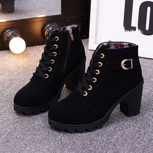 Wholesale Women's Zip Ankle <b>Boots</b> Faux Suede Leopard Pattern Breathable Autumn Winter 5cm - Product Image 3