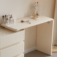129578 Quanu Meuble de maquillage blanc au design moderne pour filles avec miroir et tiroirs pour chambre/salon