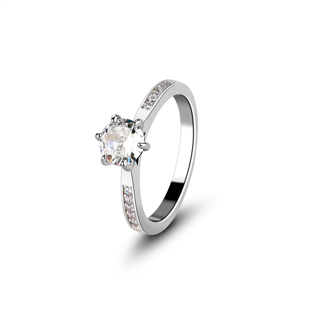 925 Sterling Bezel Ring Ladies Cz Stone Simple Rings 925 Silver Opener Diamond Ring