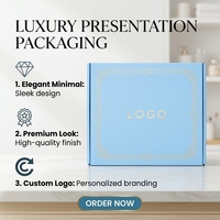 Individuelles Logo Luxuriöse Himmelblau Flache Wellpappe-Versandbox Goldfolie Recycelbare Versandverpackung für Kleidung und Geschenke