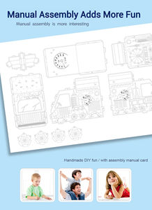 Jouets de château de <span class=keywords><strong>dragon</strong></span> en papier ondulé assemblés, personnalisables, à colorier en 3D pour enfants - Product Image 5