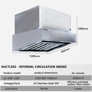 Campana de cocina comercial Venless, más de 99% filtros electrostáticos, eliminación de humo de cocina y campana extractora sin conductos - Product Image 3
