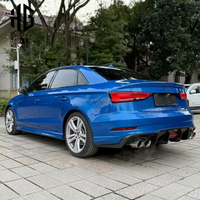 Diffuseur arrière de voiture avec feux de freinage, style KB, en fibre de carbone, pour Audi A3 S3 RS3, kit carrosserie.