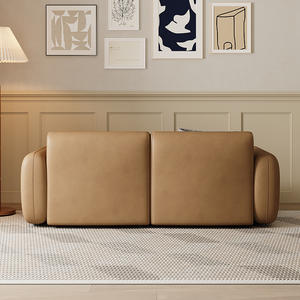 Canapé en cuir moderne au design en arc, durable, imperméable, résistant aux griffures des chats, meubles de salon, style nordique, idéal pour les petits appartements - Product Image 2