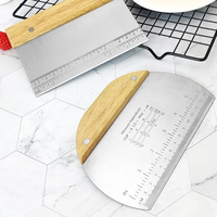 Avec Manche en Bois Hachoir à Pâte Grattoir Cutter Pâtisserie Cookie Cake Tools Dough Cutter
