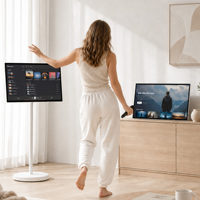Moniteur tactile capacitif LCD 27 pouces 1080p avec écran rotatif, support au sol, interface USB, nouveau support intelligent blanc pour usage professionnel Android