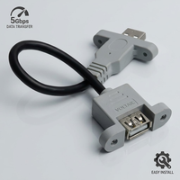 Rangkaian Kabel Elektronik Kustom USB 2.0 Male ke Female Data L300mm