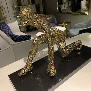 Oro di colore inglese parole uomo astratta moderna scultura in acciaio inox - Product Image 4