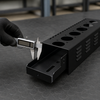 Support coulissant en tôle avec trous de connexion et fentes de ventilation, revêtement poudré, OEM/ODM pour rack audio