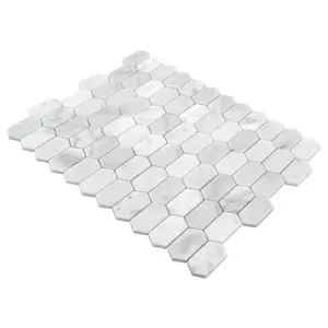 Sunwings Marble Mosaic Tile | Stock In US | White Carrara Picket Mosaics Wall And Floor Tile