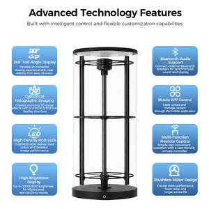 Ventilateur holographique 3D cylindrique H75, affichage holographique LED 360° réel avec contenu 3D personnalisé et service SDK pour la publicité - Product Image 3
