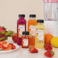 Bouteilles de jus en plastique transparentes réutilisables de 4 oz, en stock local aux États-Unis, pour jus de fruits