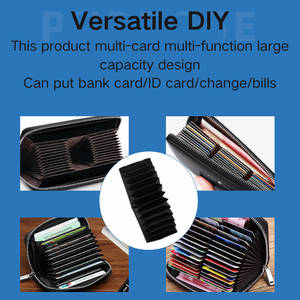 9.5*5.5cm RFID 9 Card fisarmonica Slot inserto Mix 2 colori Slot per fisarmonica 55mm orizzontale per portafoglio pagina interna modello organo - Product Image 6