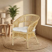 Fauteuil de loisirs modulaire Fabiano en rotin et bambou, fait main, moderne, capitonné, pour salon, appartement, chambre, hôtel - Origine Indonésie