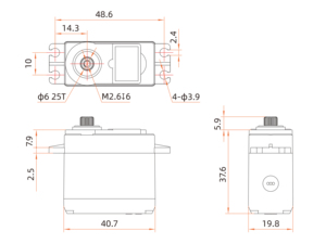 Kpower DM1500W 16kg 0.13s High Torque Metal Gear Digital Motor IP67 Waterproof for RC <b>Boats</b> - Product Image 3