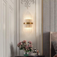 Applique Murale en Verre pour Salon de Villa, Chevet d'Hôtel, Chambre à Coucher – Luminaire Mural Décoratif en Cristal, Luxe Nordique, Antique, Moderne