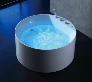 Bañera de Hidromasaje Redonda Independiente para Villas y Hoteles <span class=keywords><strong>Spa</strong></span>, Bañera Circular de Burbujas de Acrílico Sólido - Product Image 1