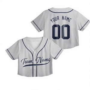 Custom Baseball Jersey for Kids Adults Personalized Color Team Jersey <b>Crop</b> <b>Top</b> Game Day Matching Outfit Women Girls Fans - Product Image 3