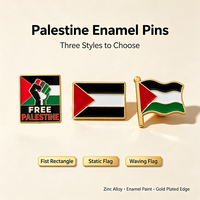Broche en métal émaillé drapeau palestinien, best-seller