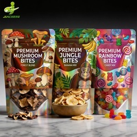 Sachet Doypack Personnalisé Réutilisable à Fermeture Éclair en Feuille d'Aluminium pour Fruits Séchés Congelés, Snacks, Chips de Fruits et Noix, avec Fenêtre