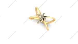 Anillo Apilable de Plata 925 Bañado en Oro con Moissanita y Cruz, Engaste de Garras, Certificado para Mujer - Product Image 4