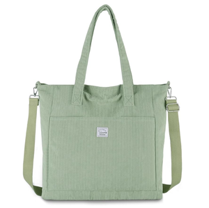 Sacs fourre-tout écologiques en tissu de velours côtelé à motif de dessin animé personnalisé pour femmes, sacs à bandoulière décontractés, sacs de voyage, sacs de shopping - Product Image 1