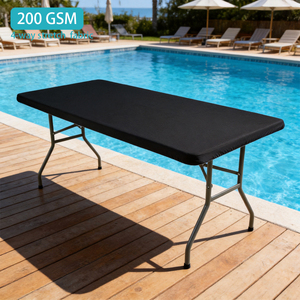 <span class=keywords><strong>Manteles</strong></span> Rectangulares Ajustables <span class=keywords><strong>de</strong></span> 8 Pies, Cubierta Elástica para Mesa Plegable, Reutilizable para Picnic, Camping, <span class=keywords><strong>Fiestas</strong></span> y Eventos al Aire Libre - Product Image 1