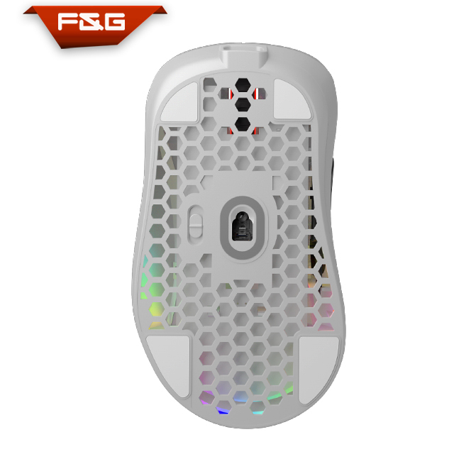 Ultra Light with Holes 2.4GHz Wireless and Wired Dual Mode RGB Gaming Mouse with Type-C Connection and Charging