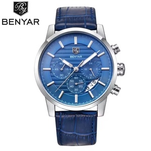 Montre à quartz pour homme BENYAR 5104, marque haut de gamme, style décontracté, bracelet en cuir - Product Image 5