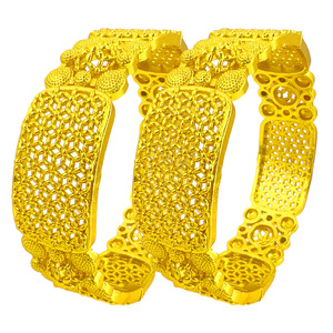 Offre spéciale Vente en gros Bijoux de Dubaï Bracelet de mariage en plaqué or 24 carats indien de luxe pour femme - Product Image 5