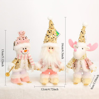 Handgefertigte Pailletten-Strick Öko-freundliche Klassische Weihnachtspuppe Weihnachtsmann Schneemann Rentier Figur Tischdekoration Weihnachtsdekoration für Zuhause