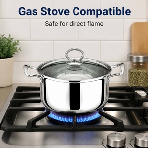Nouvel ensemble de 3 casseroles en acier inoxydable de style coréen – Cadeau pratique : Combo de casseroles avec marmite à double poignée et casserole à lait à poignée unique - Product Image 3