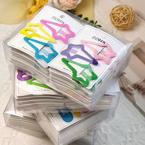 Cross-Border Korean Colorful BB Five-Pointed <b>Star</b> Heart Girls' Bangs Children's Headscarf Side <b>Clips</b> Manufacturer Wholesale - Product Image 4