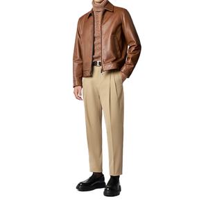 Veste en cuir PU pour homme, coupe slim, mode streetwear, hiver, logo personnalisé, haute qualité, vente en gros - Product Image 3