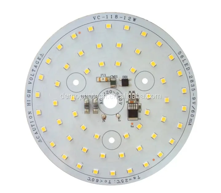 Cb Ce Rohs Certificaat 12W Ac 220V Round Board Dob Led Pcb Board Module Voor Lamp En Downlight