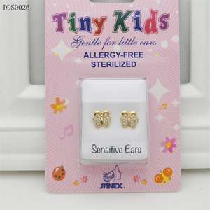 Moda Micro pavé in rame 24K placcato oro senza cambiare colore orecchini orecchie borchia piccoli gioielli per bambini - Product Image 1