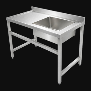 Évier commercial en acier inoxydable SUS304 à cuve unique avec plan de travail, pare-éclaboussures et support au sol pour cuisines de restaurant - Product Image 2