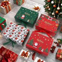 Cajas de Regalo Magnéticas con Temática Navideña al por Mayor, Logotipo Personalizado, Cartón Kraft Biodegradable y Reciclable, Laminación Brillante