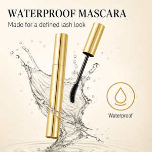 Tube de mascara en aluminium doré vide, contenant cosmétique avec applicateur, logo personnalisé pour l'emballage de maquillage des yeux - Product Image 1